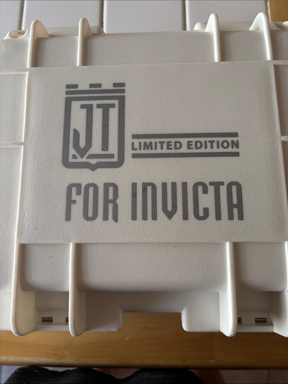 Invicta 3 Slot White Watch Case with Gray JT Limited Edition Marking